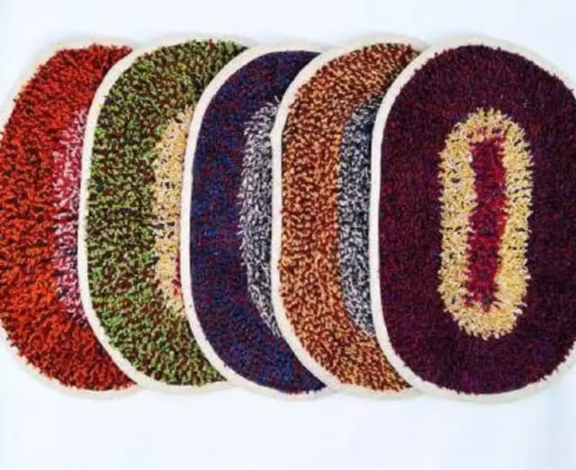Sheefa Cotton Door Mat (Multicolor, Medium, Pack of 5)